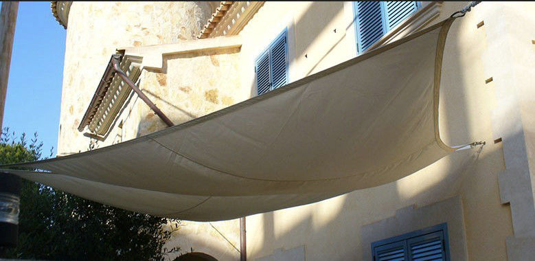 Decorative Sunshine Outdoor Shade Sail Fabric For Garden Beige Color