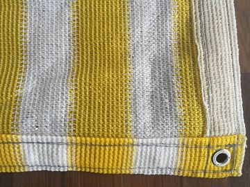 Yellow And White Anti Uv Balcony Shade Net , Hdpe Knitted Raschel Netting